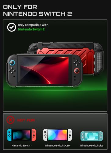 Image of SUPCASE Unicorn Beetle Pro Case for Nintendo Switch 2 2025, [Military-Grade Protection] [Joy Con Remove Friendly] Dockable Integrated Cover Accessories Compatible with Switch 2, Ruddy