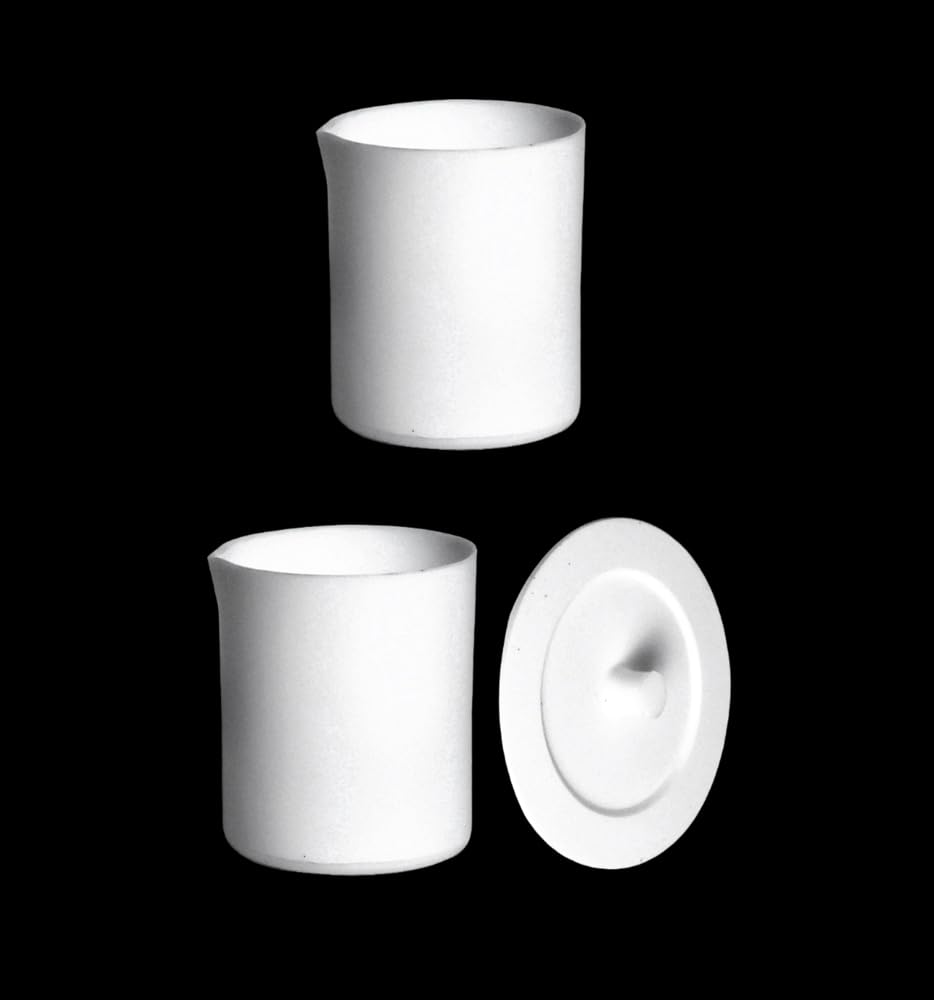 Vaso de precipitados de PTFE de : vaso de teflón de 50 a 1000 ml for resistencia química, seguro for ácidos y álcalis.(With a Lid 2000mL)