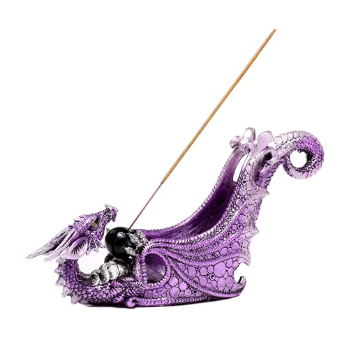Porte-encens dragon avec orbe de cristal attrape-cendre - 8