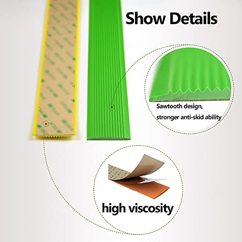 Alfombras para peldaños de escaleras con borde protector negro de 1.1m 6