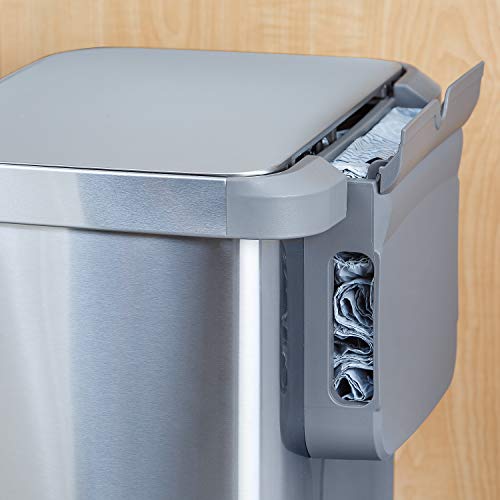 Glad Stainless Steel Step Trash Can With Clorox Odor Protection | Large Metal Kitchen Garbage Bin With Soft Close Lid, Foot Pedal And Waste Bag Roll Holder, 20 Gallon, All Stainless #TOP4