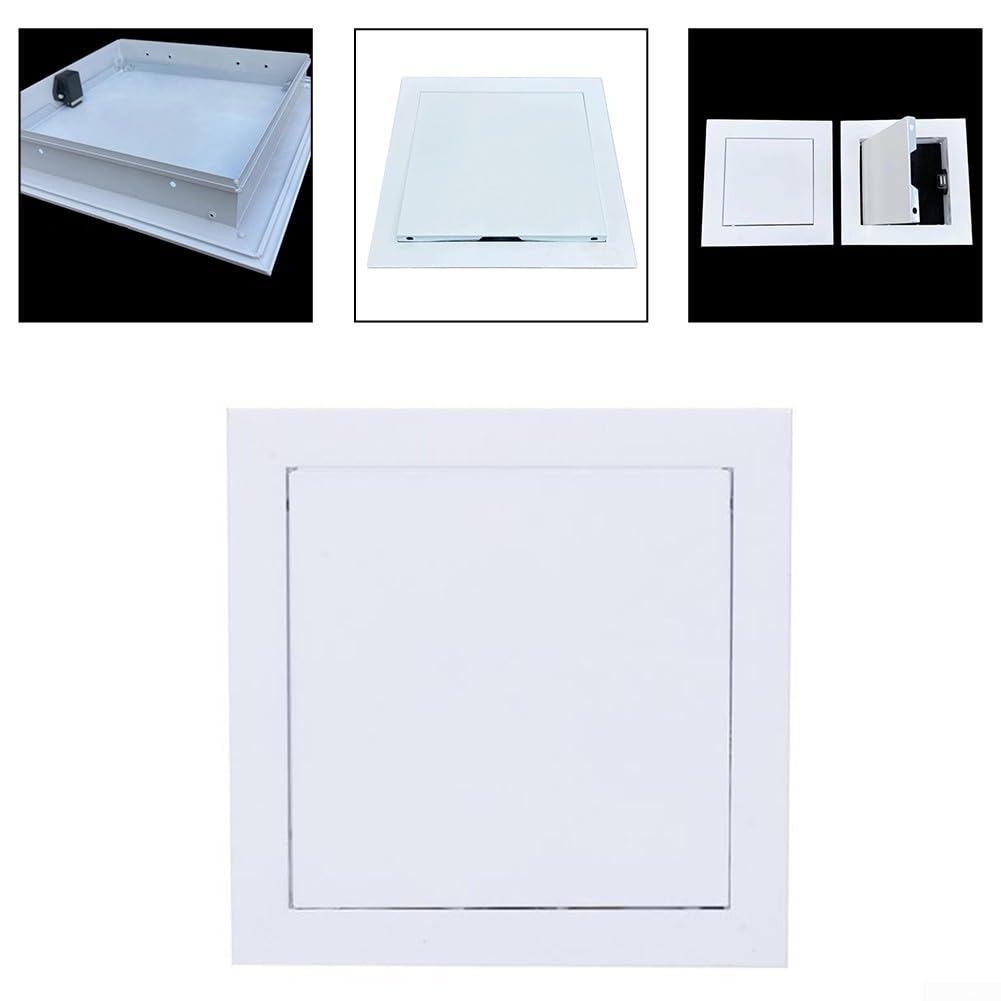 Elegante combinación de acero galvanizado blanco y aluminio en una puerta de inspección eficiente (250 x 250 mm)
