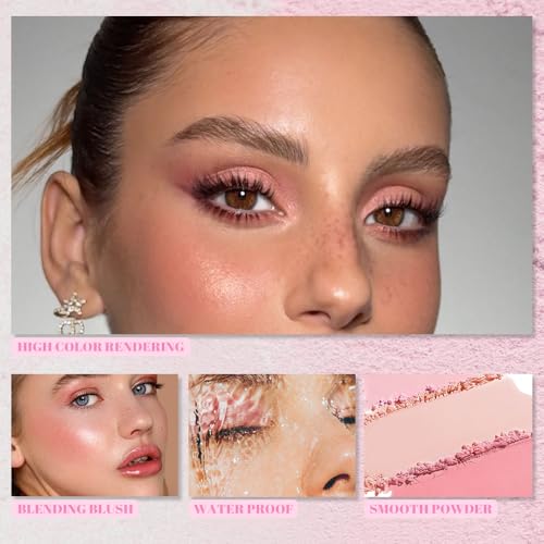 Image of SUAKE 12 Colors Matte Shimmer Eyeshadow Palette for Eye Makeup,with Mirror, Nude Brown Pink Peach, High Pigmented Tan Gray Eye Shadow Primers Powder Palet de sombras de ojos