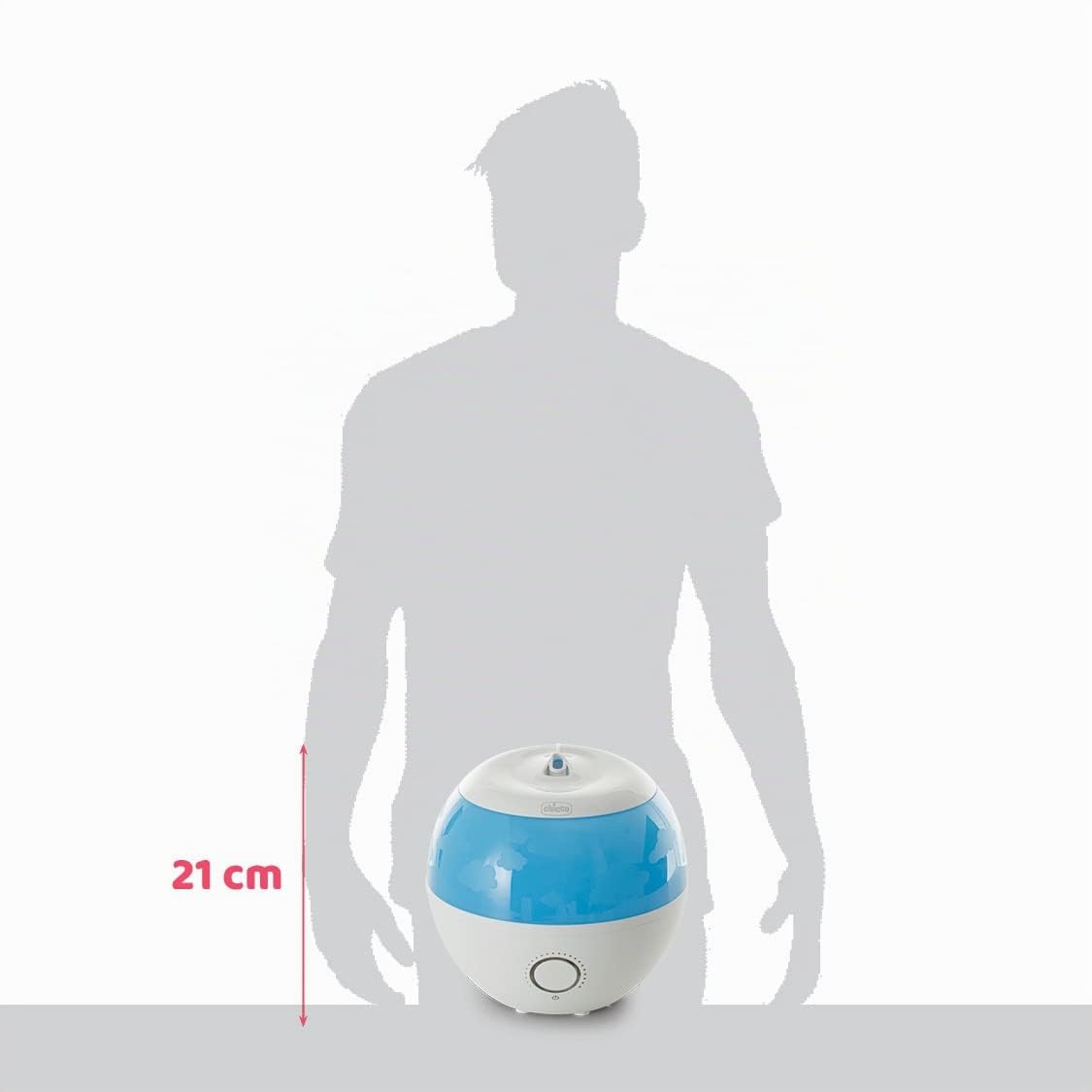 Chicco Humi Fresh, Humidificador Ultrasónico para Bebés y Niños, Vapor Frío, No Quema, Silencioso para Noches Tranquilas, Depósito de Esencias, Apagado Automático, Duración 8 Horas