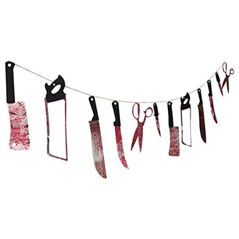 LANKOULI Horror Spooky Halloween Party Haunted House Hanging Garland Pennant Banner Decoration Cover