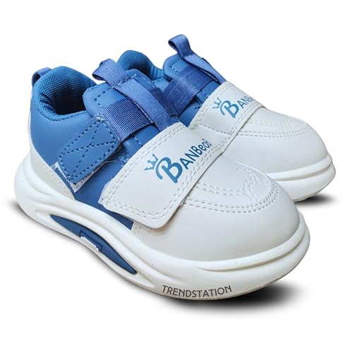 - Kids Athletic Sneakers, Multi Colour, Velcro Strap, Comfort Sports Running Shoes - Main Image