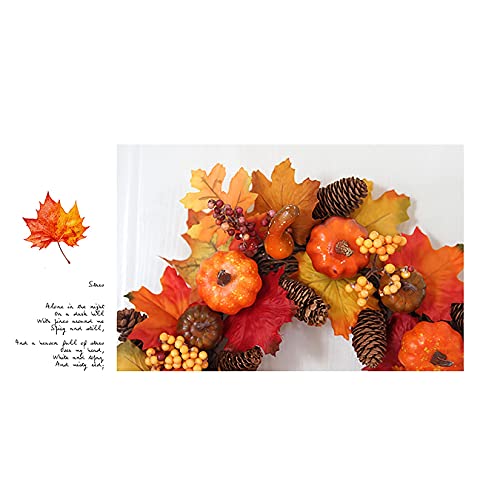 Couronne d'automne feuilles d'érable et citrouilles décoratives - 3