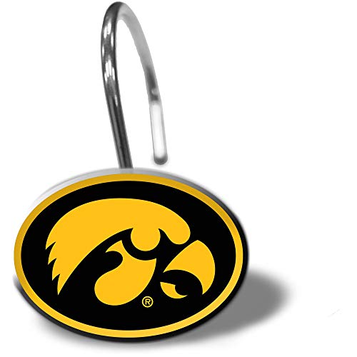 NCAA University of Iowa Decorative Bath Collection - 12pc Shower Hooks