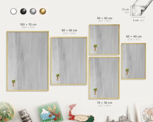 Pizarra de pared 60x40 decorativa con marco de madera acabado dorado premium 3