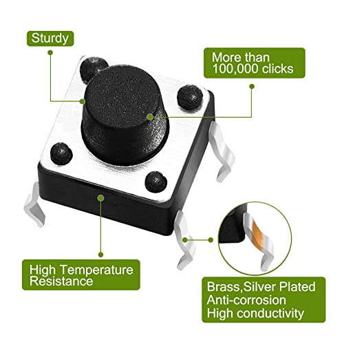 Chanzon Tactile Tact Push Button Switch 6X6X 6Mm Micro Momentary Tact Switch 4 Pin 20 Pcs Spst Pushbutton Switches Dip Touch Switch For Breadboard Arduino Pcb Electronic Circuit Board #TOP3