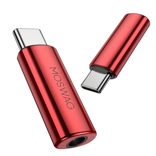 MOSWAG USB Cから3.5mmジャック、Typc Cから3.5mm Auxヘッドフォンアダプター、USB CからAuxオーディオ亜鉛合金アダプター、サムスンギャラクシーS23 S22 S21ウルトラ、ピクセル7/6 iPad Pro/Air/ミニO