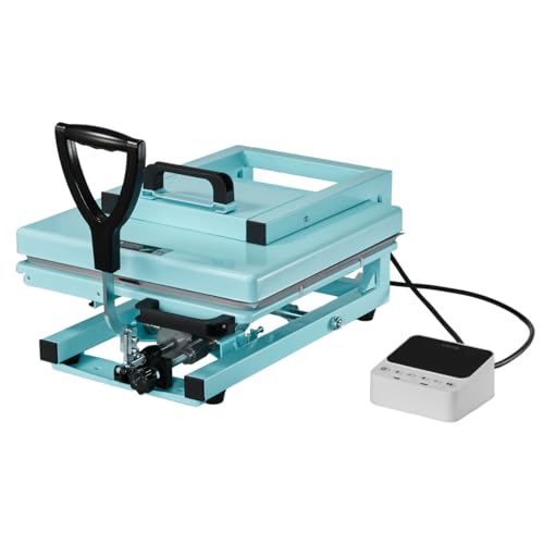 Image of VEVOR Hybrid Heat Press, 15 x 15 inch, 5-in-1 Multifunction, Heat Up Fast and Even, All-New Patented Design, Easy to Control, Sublimation Press Machine for T-Shirts /Tumblers /Caps /Plates, Light Green