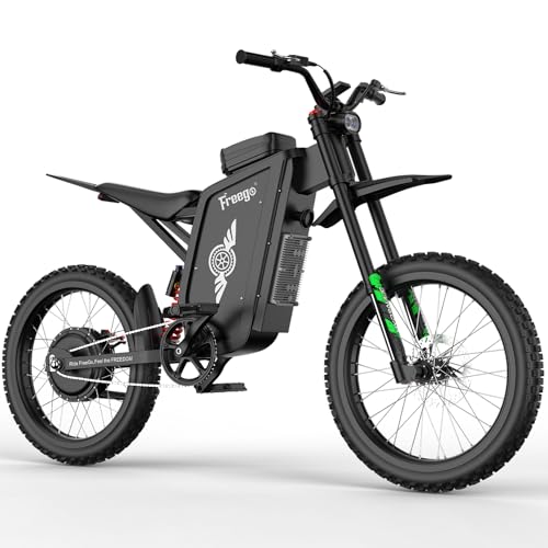 Freego X3 Pro Electric Dirt Bike for Adults 8000W Peak Motor 72V 50Ah Battery Up to 56MPH Off-Road Electric Motorcycle 19x2.7 Tires Full Suspension & Hydraulic Disc Brakes 230Nm Torque