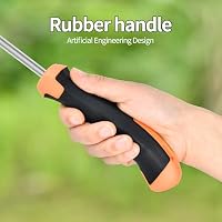GANCHUN Weed Puller Tool，2024 New Garden Weeder Tool Stainless Steel Hand Weeder Tool,4 Teethes Dual Purpose Weed Remover Tool Weeding Tools for Gardening (Rubber Handle) — image 3