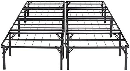 Sleeptune 14 Inch Platform Quad-Fold Bed Frame/Mattress Foundation/Box Spring Replacement/Noise-Free/Under-bed Storage (King)