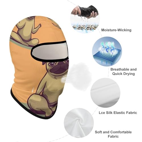 Balaclava Mask for Men Ski Mask for Women Yoga Pug Full Face Mask Face Cover for Cycling miniatura 3
