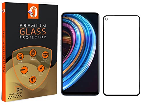Image of STP FEEL� Glass Screen Protector Designed For Realme 8 Pro (6.4 inch) [Edge to Edge Coverage] HD Clear, Bubble-Free, Anti-Scratch Full Protection Durable Tempered Glass - Black, Pack of 1