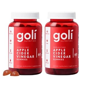 Goli Apple Cider Vinegar Gummies – Worlds First ACV Gummy with Vitamin B12, Beetroot & Pomegranate – Vegan, Non-GMO, Gluten-Free, 120 Count (2 Pack)