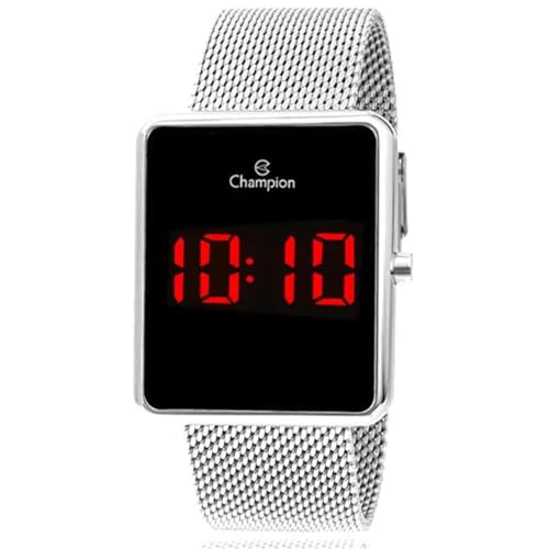 Relógio Digital, Champion, Feminino, CH40080T, Pulseria em aço Prata