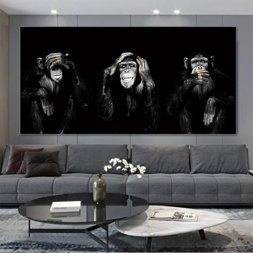 Affiche animalière grand format en toile de haute qualité avec cadre pour art mural
