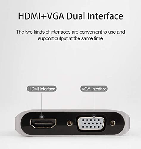 Image of USB 2.0 to HDMI VGA Adapter I USB to VGA HDMI Adapter for 2 Monitors, 1920 * 1080P@60HZ Full HD Display Video Converter Comaptible with Windows 7 /8 /10 and Mac OS Systems