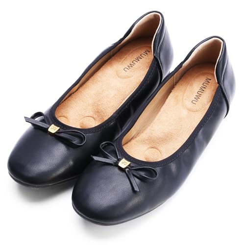 Image of Women's Comfortable Round Toe Bow Ballet Flats Shoes
