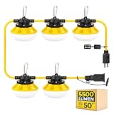 50FT 50W LED Work String Lights, Temporary Construction Lights, ETL Listed