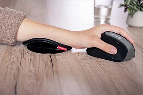 CHERRY SLIDEPAD Ergo, Sliding armrest to Improve ergonomics, IGR-Certified, Compatible with All mice and Keyboards, usable for Right Left Hand, only 1 pad Included, Black, One Size