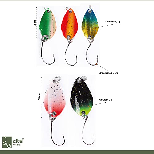 Zite Fishing - Mini spoon per trote, 1,2-2 g