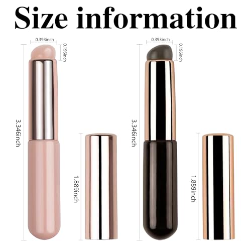 YECIRALA 2 pcs Ombre Silicone Nail Brush Tools Reusable Silicone Nail Chrome Applicator Pink And Black Nail Art Silicone Brushes Lip Brush For Ombre Gel Nails French Nail Art Designs Stamper Tools - Image 2