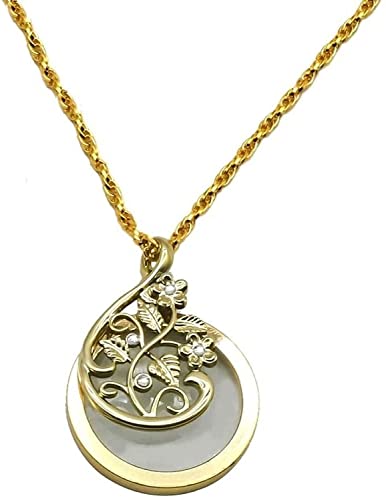 WJFMZS Collar de Lupa para Hombres y Mujeres, Lupa usable, Lupa de Lectura de decoración de Ropa, Lupa Plegable Que se Puede Abrir con Colgante de Diamantes de imitación de Vid, joyería Cover