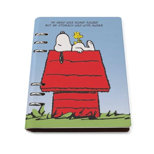 メモ帳 手帳 ノート スヌーピー 手帳リフィル ビジネスノート ダイアリー ルーズリーフ スケジュール スオフィス用品 バインダー 6穴 PUレザー A5サイズ 繰り返し 人気 子供 男女兼用 ギフト