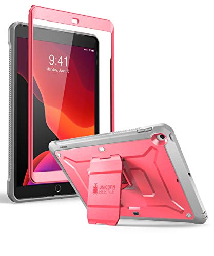 SUPCASE for iPad 9th Generation Case with Screen Protector (Unicorn Beetle Pro), [Built-in Stand] Heavy Duty Rugged Protective Case for iPad 10.2 9th / 8th / 7th Generation (2021/2020/2019), Pink