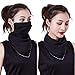 Produktbild WOO GIRL 2 in 1 Chiffon Schal - Halstuch & Community Maske in einem mit integrierter Mund-Nasen Bedeckung (Face Shield) (SCHWARZ)