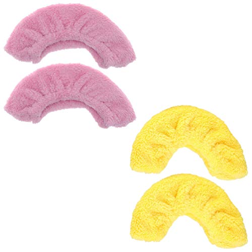 BESPORTBLE 2 Pairs Ice Skate Guards Elastic Skating Blades Covers Kids Plush Skate Shoes Blade Protector (Yellow Pink)
