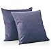 mDesign taie d’oreiller design matelassé en lot de 2 – jolies housses de coussin en polyester pour le canapé ou pour le lit – housse pour oreiller sans coussin intérieur – bleu foncé