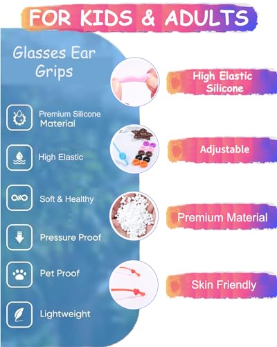 AURAADORN Eye Glasses Ear Grippers, 30 Pair Silicone Eyeglasses Ear Grip Eyewear Retainer-Sports Ear Grips for Glasses Men Kids Anti Ear Grips For Glasses Behind Ear(30 Pair-S)
