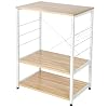 eSituro Eiken keuken Plank Vrijstaande Rekken Unit Metalen Lage rekken 3 lagen Opslag Organizer Chic Hout Planken Vloer…