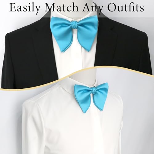 Image of Luckyvestir Oversized Bow Ties for Men, Pre Tied Clip on Men's Black Bowtie for Wedding Tuxedo Banquets Formal Wear