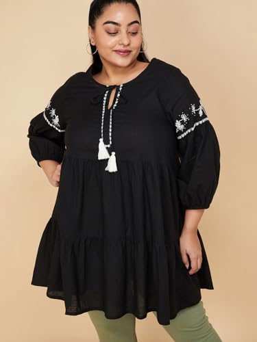 Image of Max Plus Size Women Embroidered Tiered Tunic