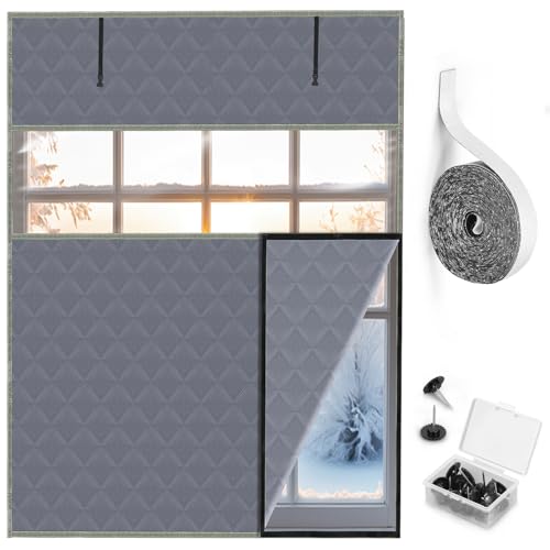 Precizex Thermal Window Cover for Winter, 26" x 38", Visible Thermal Insulation, Reusable Oxford Cloth Cotton Layer, Warm Waterproof Attic Insulation Cover