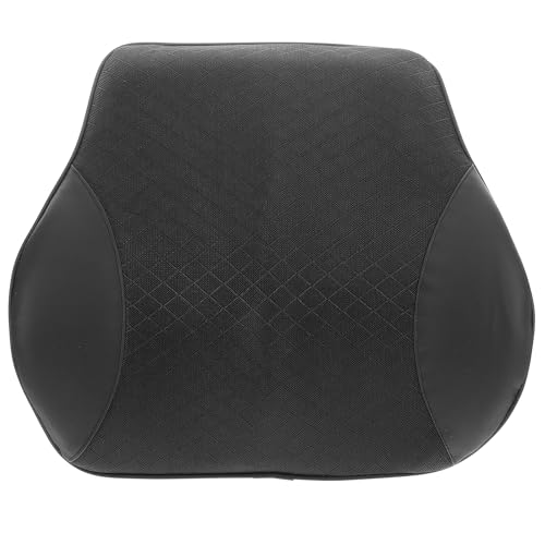 Gogogmee 車用調節可能ランバーサポートクッション 腰椎サポート付き低反発腰枕 ブラック 非滑り台座で安定 ドライブやテレワークにな椅子