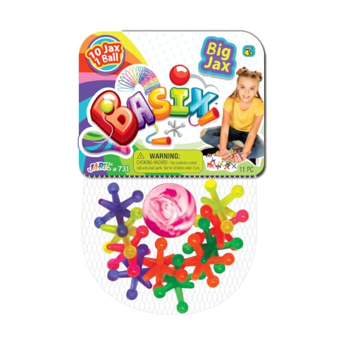 JA-RU Big Rainbow Jacks Game w/Bouncy Ball (1 Set, 10 Jax Pieces) 731-1A
