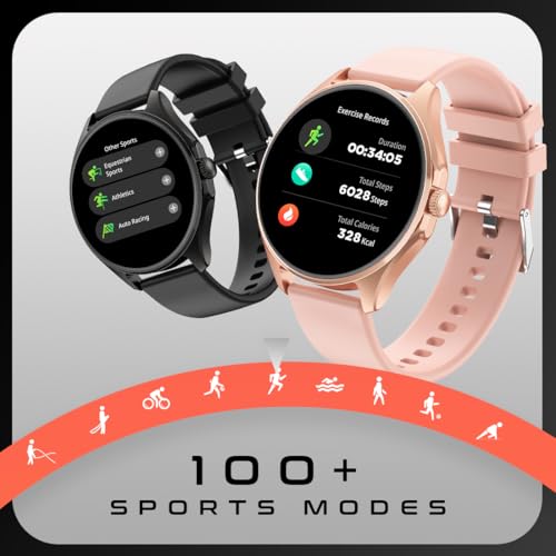 Image of Fire-Boltt Apollo 2 Smartwatch 36.3mm (1.43 inch) AMOLED Display, Bluetooth Calling, 100+ Sports Modes, Voice Assistant, Health Suite, IP67 Water Resistant, Smart Notifications. (Pink)
