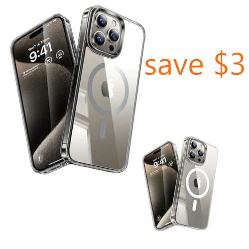 TORRAS Designed for iPhone 15 Pro Max Case for Natural Titanium Version & Crystal Clear Version