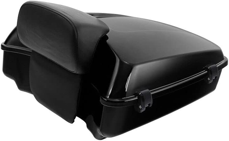 Miniatura 2 de TCMT Chopped Tour Pack - Portaequipaje negro con respaldo y estante superior, adecuado para Harley Road Street Glide 14-20