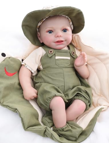 Muñeca Reborn de 20 pulgadas con cuerpo de tela y cabeza y extremidades de vinilo miniatura 7