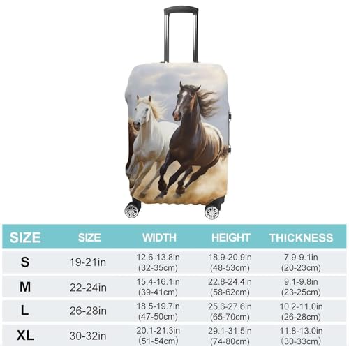 Travel Luggage Cover Elastic Suitcase Protector Anti-Scratch Washable Horses Running Art Luggage Sleeve Tsa Approved Carry on Covers Baggage Cover Fits 18-32 Inch Luggages2