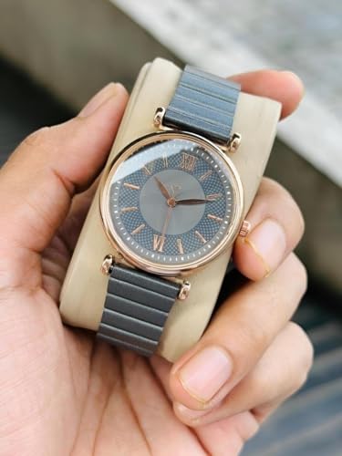 Image of EVRGLOW Analogue Wrist Watches for Women's Luxury Dial with Roman Marker Round Dial Stainless Steel Watch