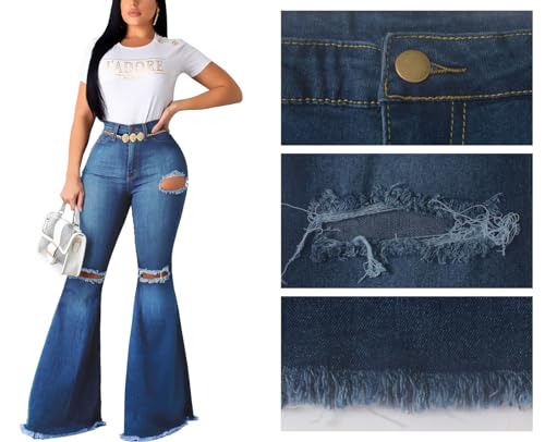 Bell-Bottom-Jeans-for-Women-Skinny-Flared-Jeans-Elastic-High-Waisted-Vintage-70s-Classic-Stretchy-Wide-Leg-Denim-Pants 41zRIGpVpqL